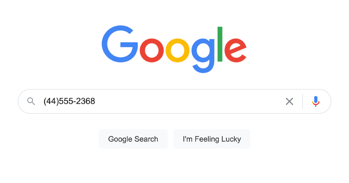Screenshot Google Chrome omgekeerd telefoonnummer zoeken en identificeren